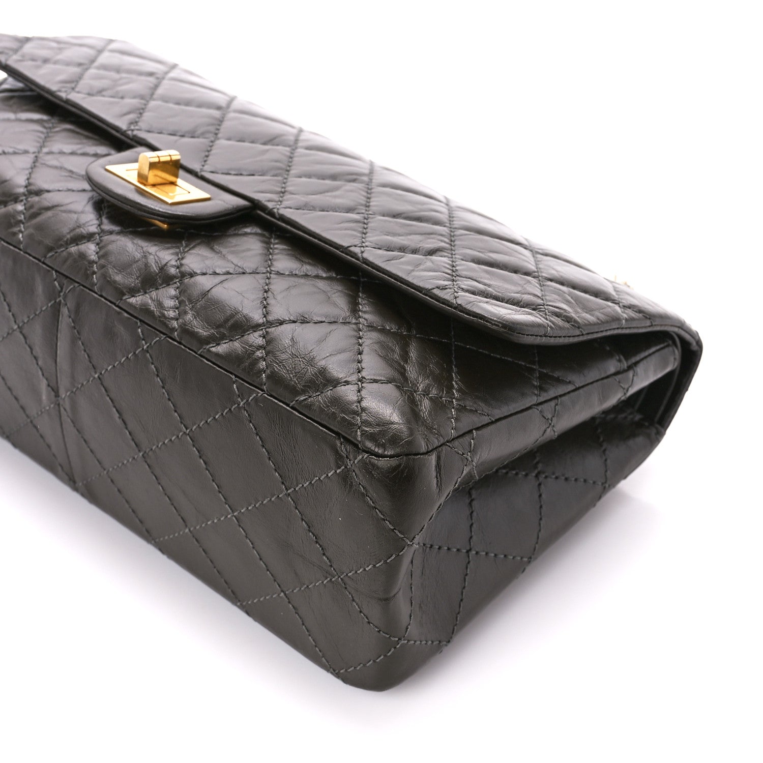 Chanel Aged Calfskin Quilted 2.55 Reissue 226 Flap Dark Khaki 11 of 11