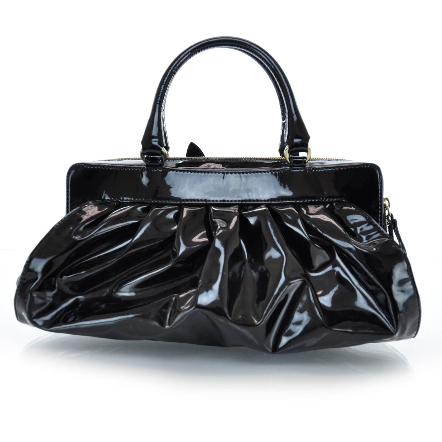 Coated Canvas Lacca Fleur Frame Bag Black