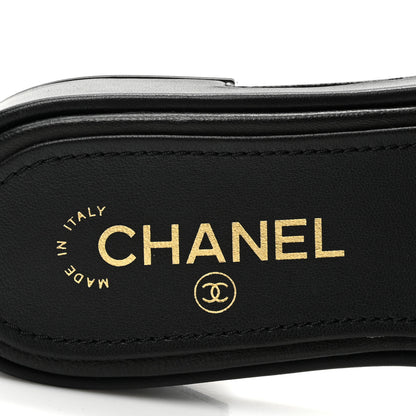 Chanel Lambskin Quilted CC Mules 38 Black 7 of 8