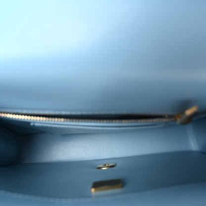 Chanel Lambskin Quilted Small Wenge Wood Flap Light Blue 5 of 10