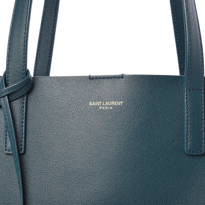 Saint Laurent Calfskin Large Shopping Tote Dark Turquoise 9 of 11