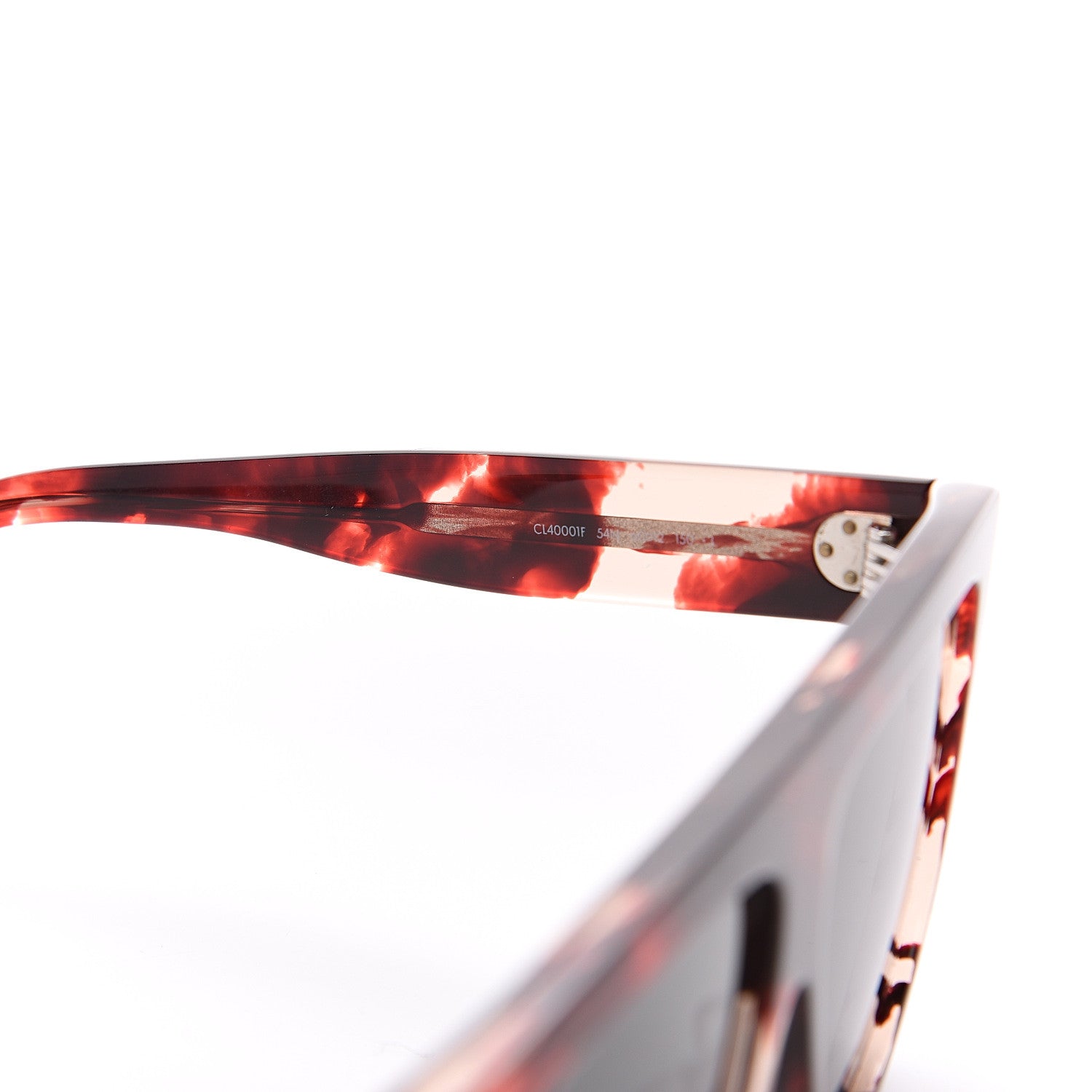 Celine Acetate Aviator Sunglasses CL 40001F Red Havana 4 of 5