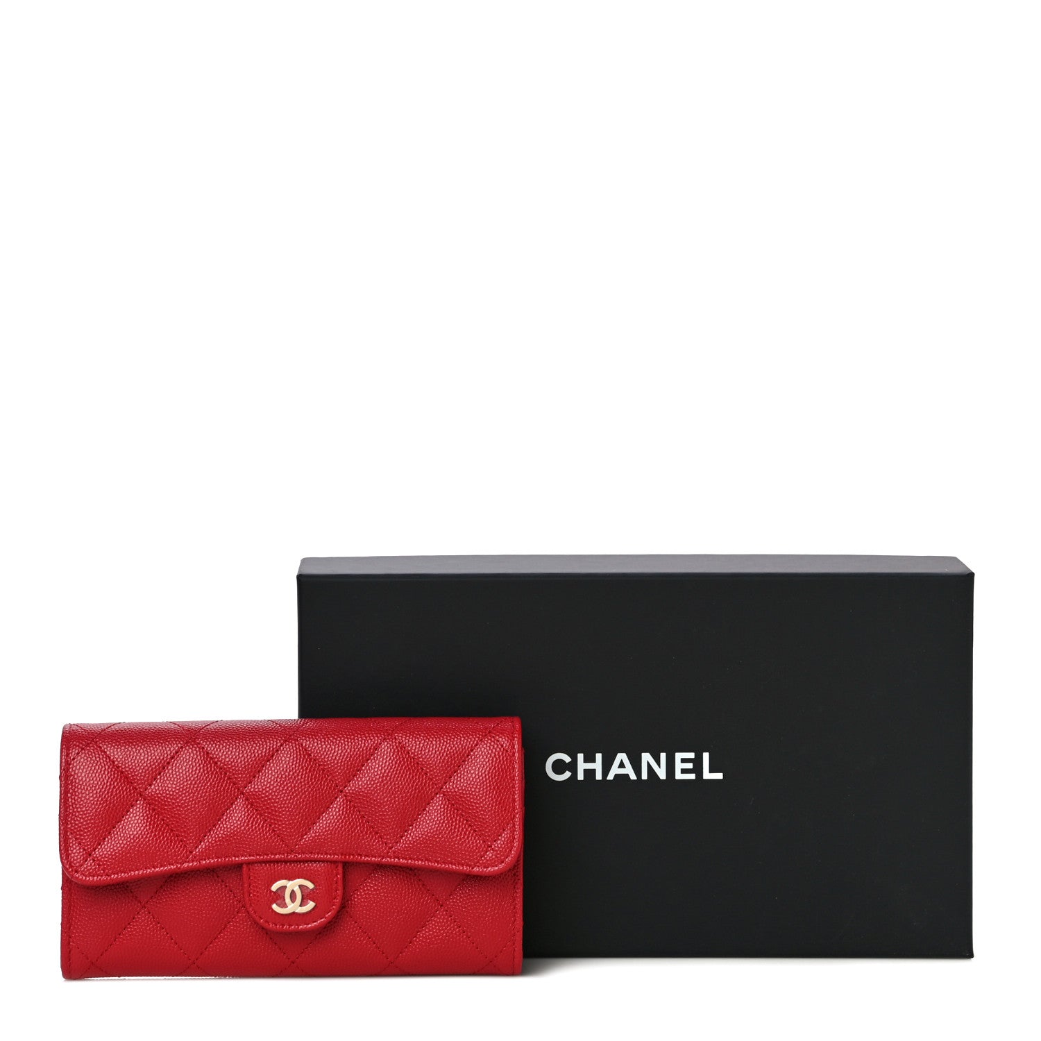 Chanel Caviar Quilted Medium Flap Wallet Red 12 of 12