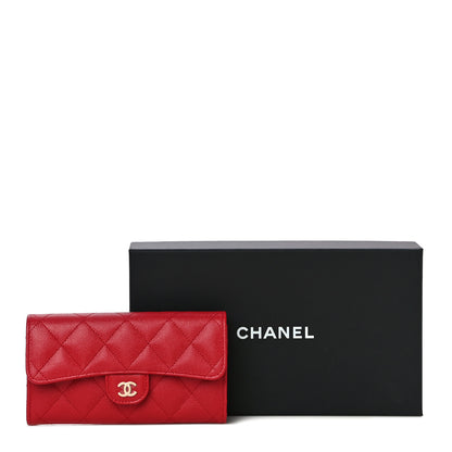 Chanel Caviar Quilted Medium Flap Wallet Red 12 of 12