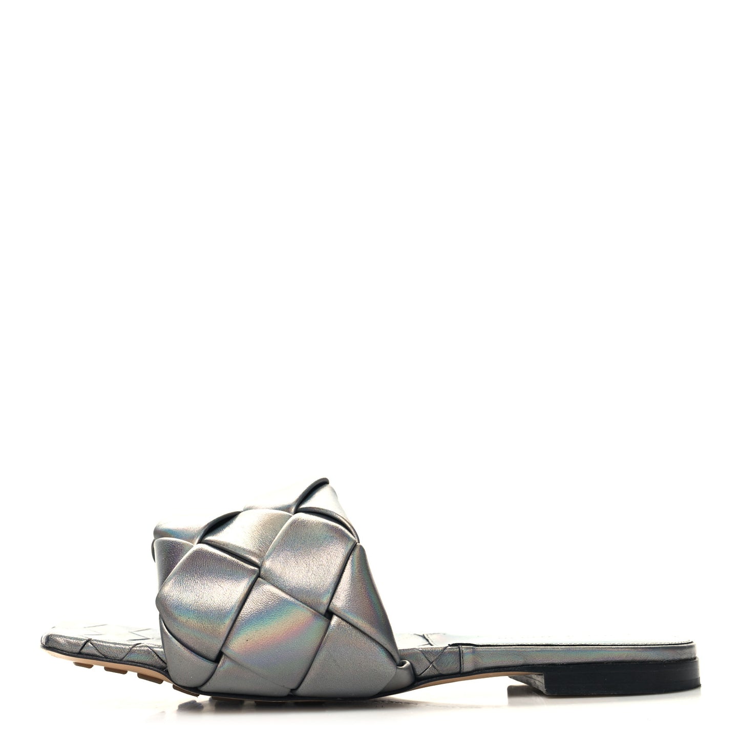 Laser Nappa Maxi Intrecciato Lido Flat Sandals 40 Oyster