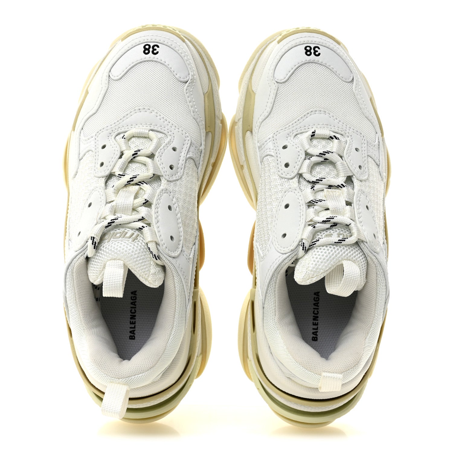 Balenciaga Fabric Mesh Womens Triple S Sneakers 38 White 2 of 10