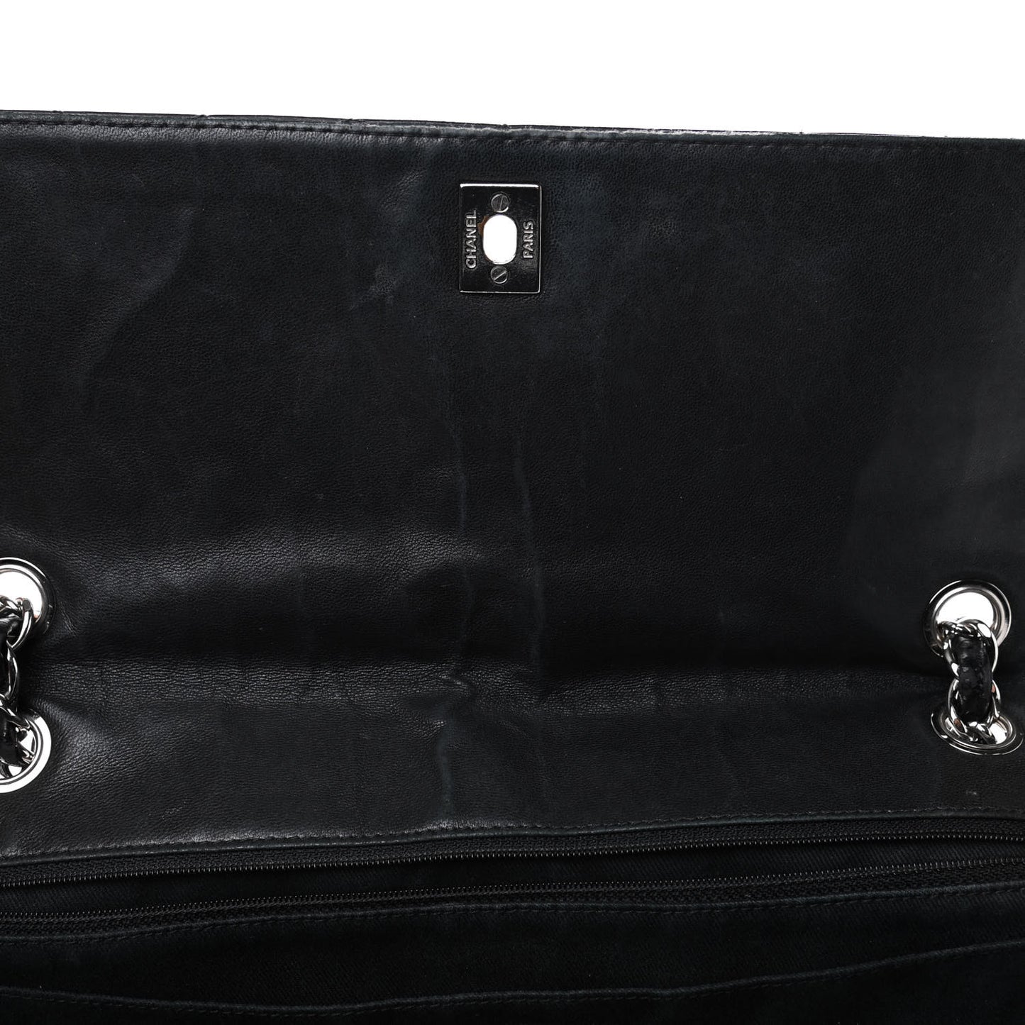 Vinyl Quilted In the Business Flap Bag Black