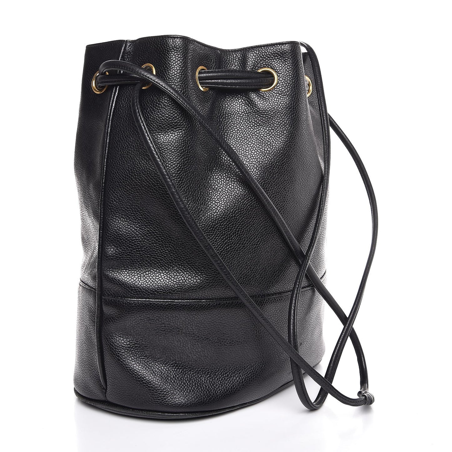 Caviar CC Drawstring Shoulder Bag Black