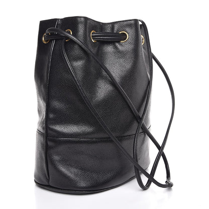 Chanel Caviar CC Drawstring Shoulder Bag Black 2 of 6
