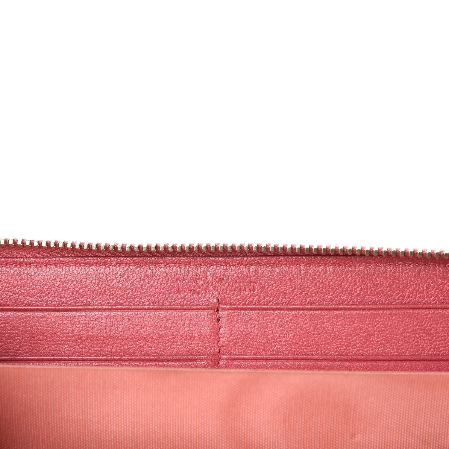 Saint Laurent Chevre Belle De Jour Zip Around Wallet Pink 7 of 9