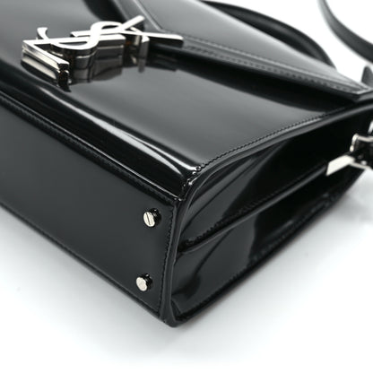 Saint Laurent Glazed Calfskin Mini Classic Monogram Cassandra Top Handle Black 11 of 14