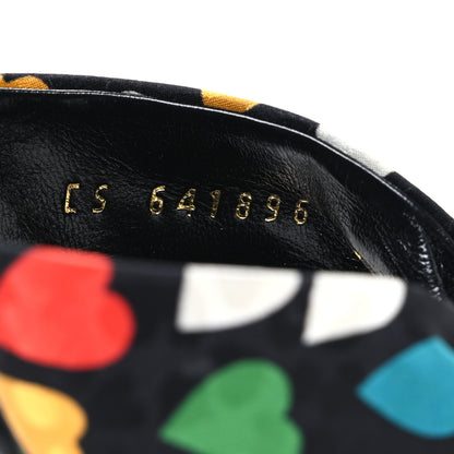 Saint Laurent Satin Heart Bianca 100mm Knotted Mule Sandals 37.5 Black Multicolor 10 of 12