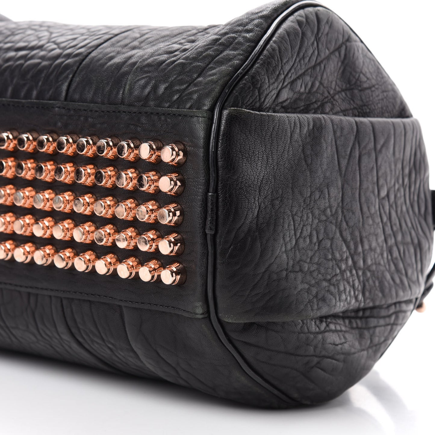 Pebbled Lambskin Rocco Black Rose Gold Hardware