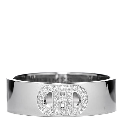Hermes 18K White Gold Diamond PM H D'Ancre Ring 51 5.75 1 of 5
