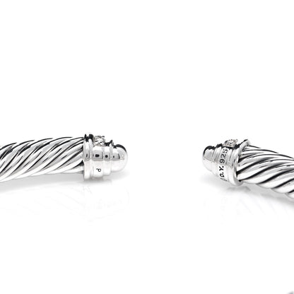 David Yurman Sterling Silver Diamond 5mm Cable Classics Dome Bracelet 4 of 5