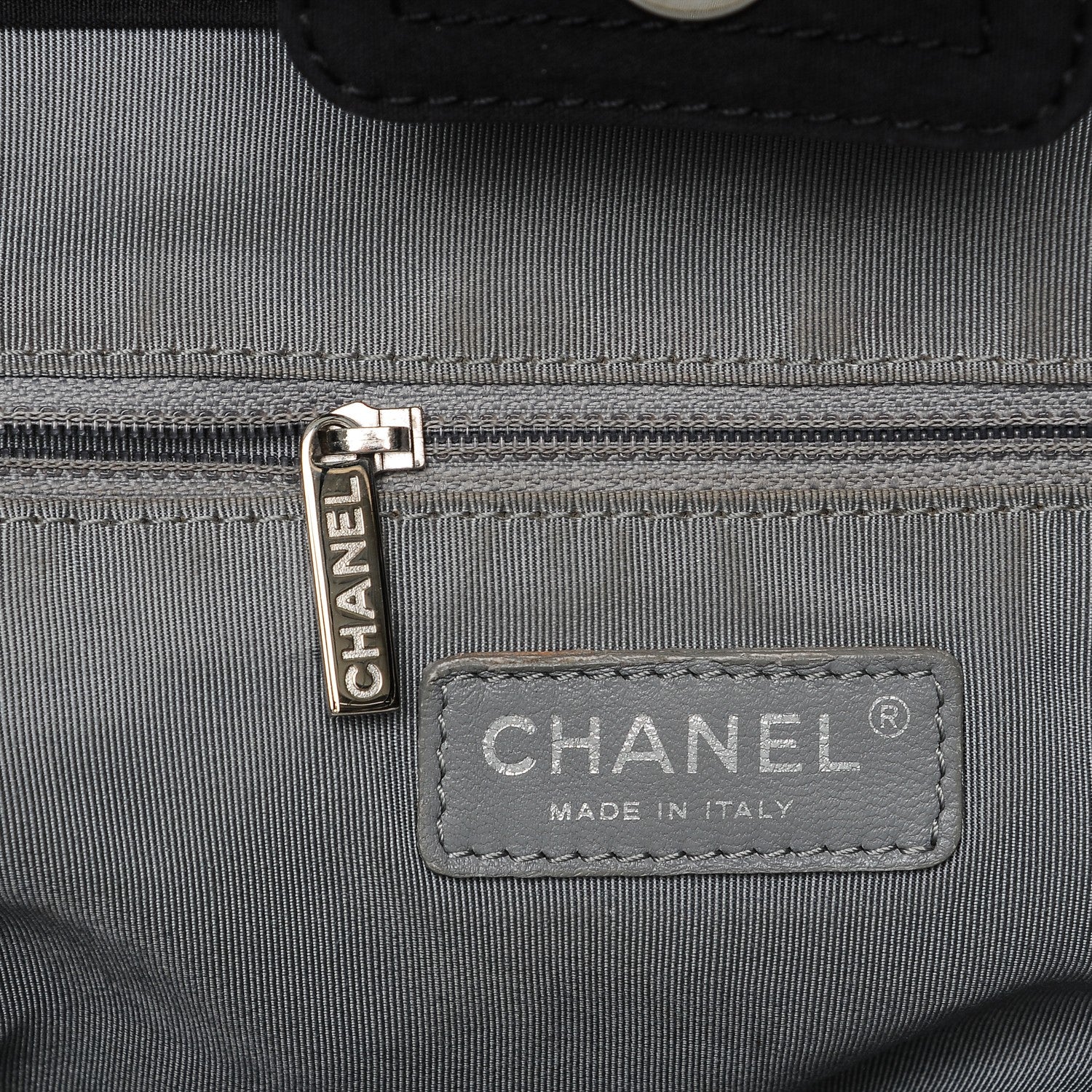 Chanel Canvas Stitched Tweed Large Tote Black 6 of 7