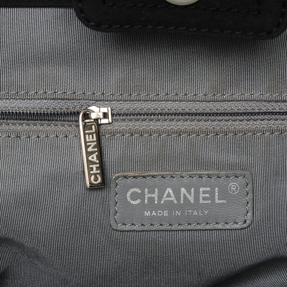 Chanel Canvas Stitched Tweed Large Tote Black 6 of 7