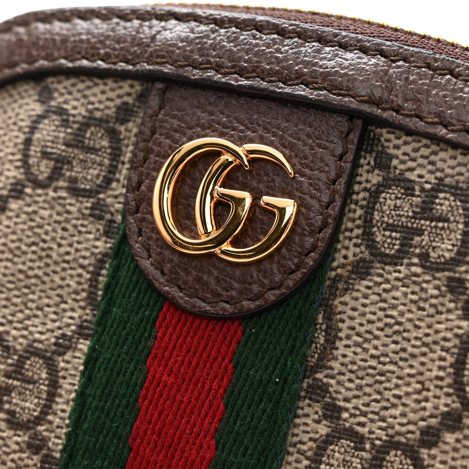 Gucci GG Supreme Monogram Web Ophidia Dome Key Pouch Beige New Acero 8 of 9