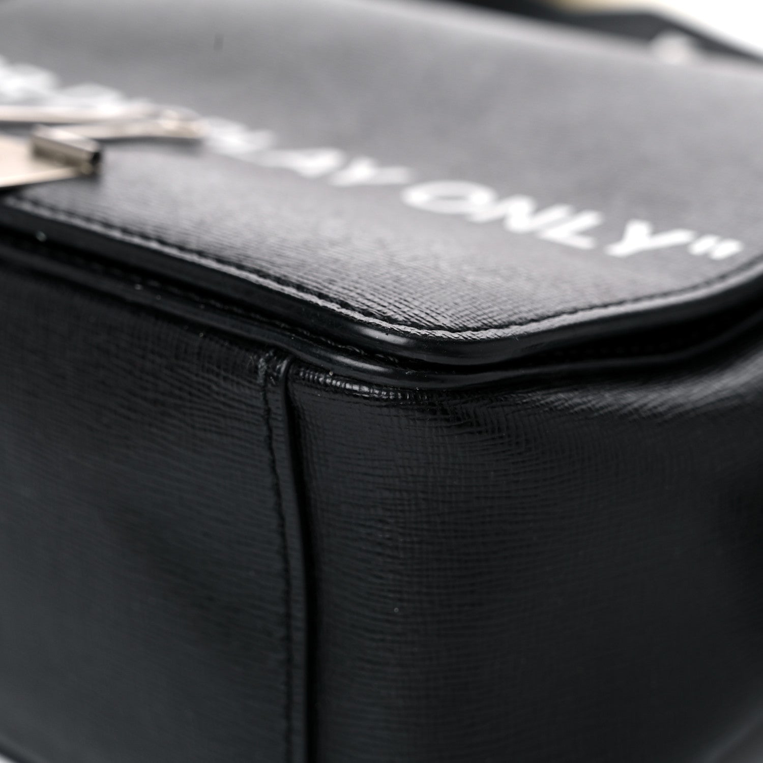 Off-White Saffiano For Display Only Binder Clip Shoulder Bag Black 13 of 21