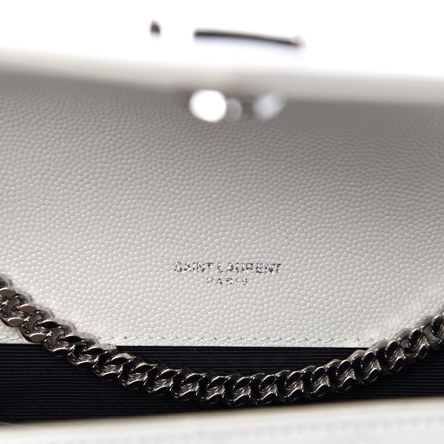 Saint Laurent Grain De Poudre Textured Mixed Matelasse Triquilt Small Monogram Satchel Crema Soft 9 of 10