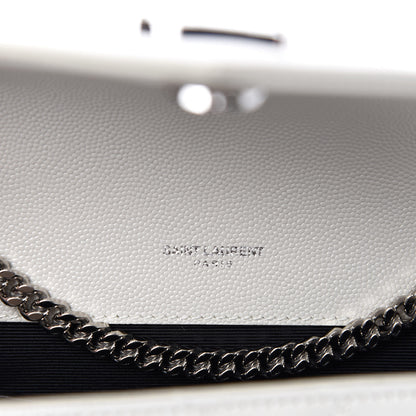 Saint Laurent Grain De Poudre Textured Mixed Matelasse Triquilt Small Monogram Satchel Crema Soft 9 of 10