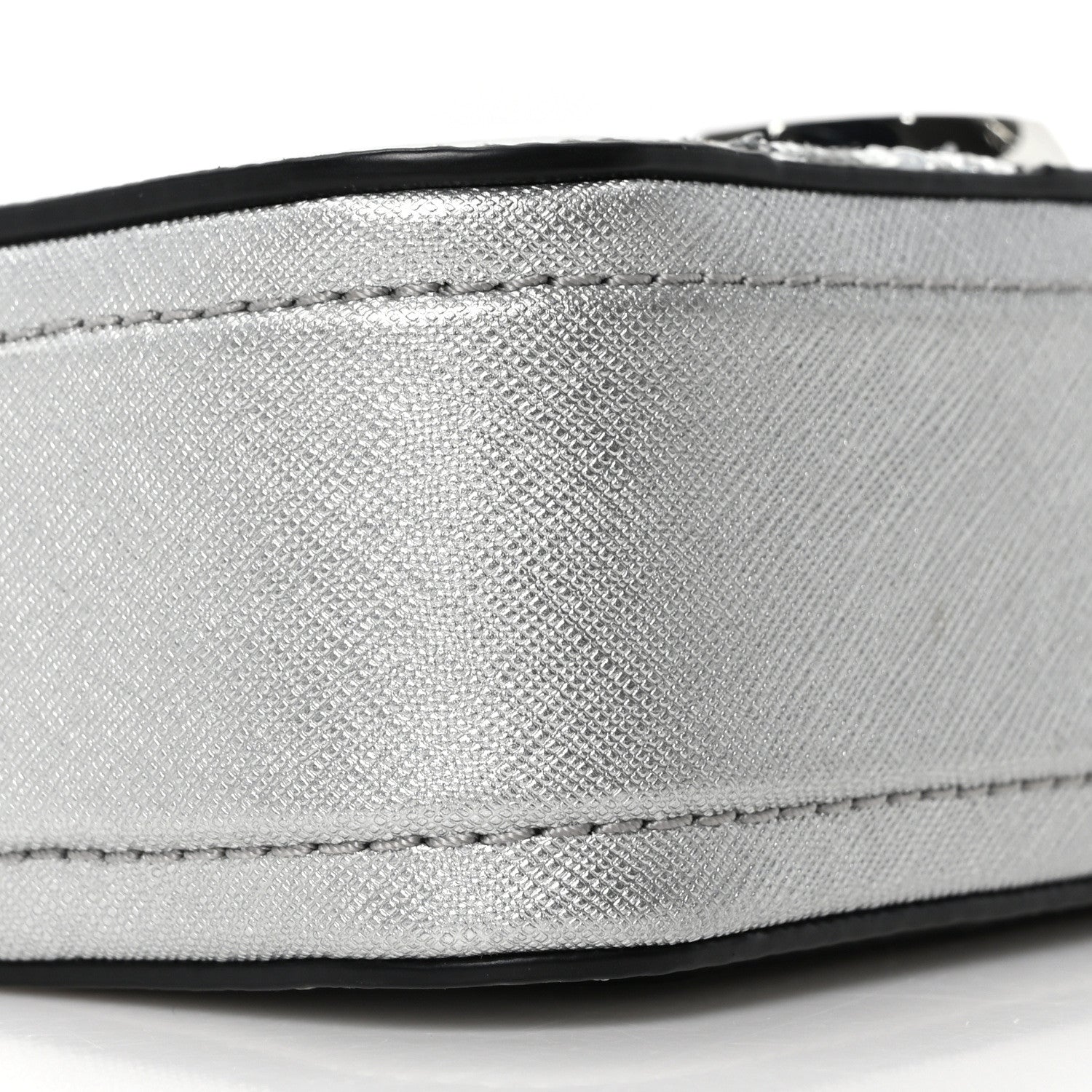 Marc Jacobs Metallic Sequin Snake Embossed Calfskin Stripe Snapshot Camera Bag Silver 9 of 10