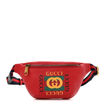 Gucci Grained Calfskin Small Logo Belt Bag Hibiscus Red 1 of 10
