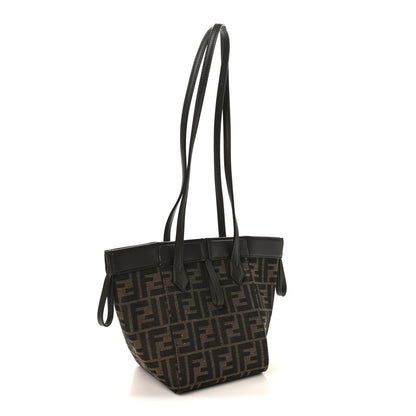 Fendi Fabric Jacquard Vitello Grace FF 1974 Mini Fendi Origami Tobacco Moro Ebano 4 of 10