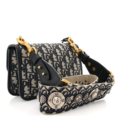Christian Dior Oblique Small DiorAddict Flap Bag Navy Blue 3 of 12
