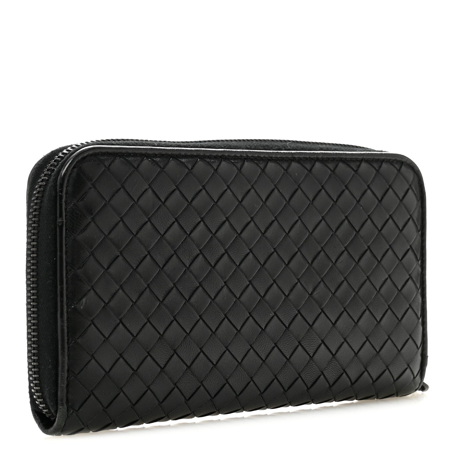 Bottega Veneta Nappa Intrecciato Zip Around Wallet Black 3 of 9
