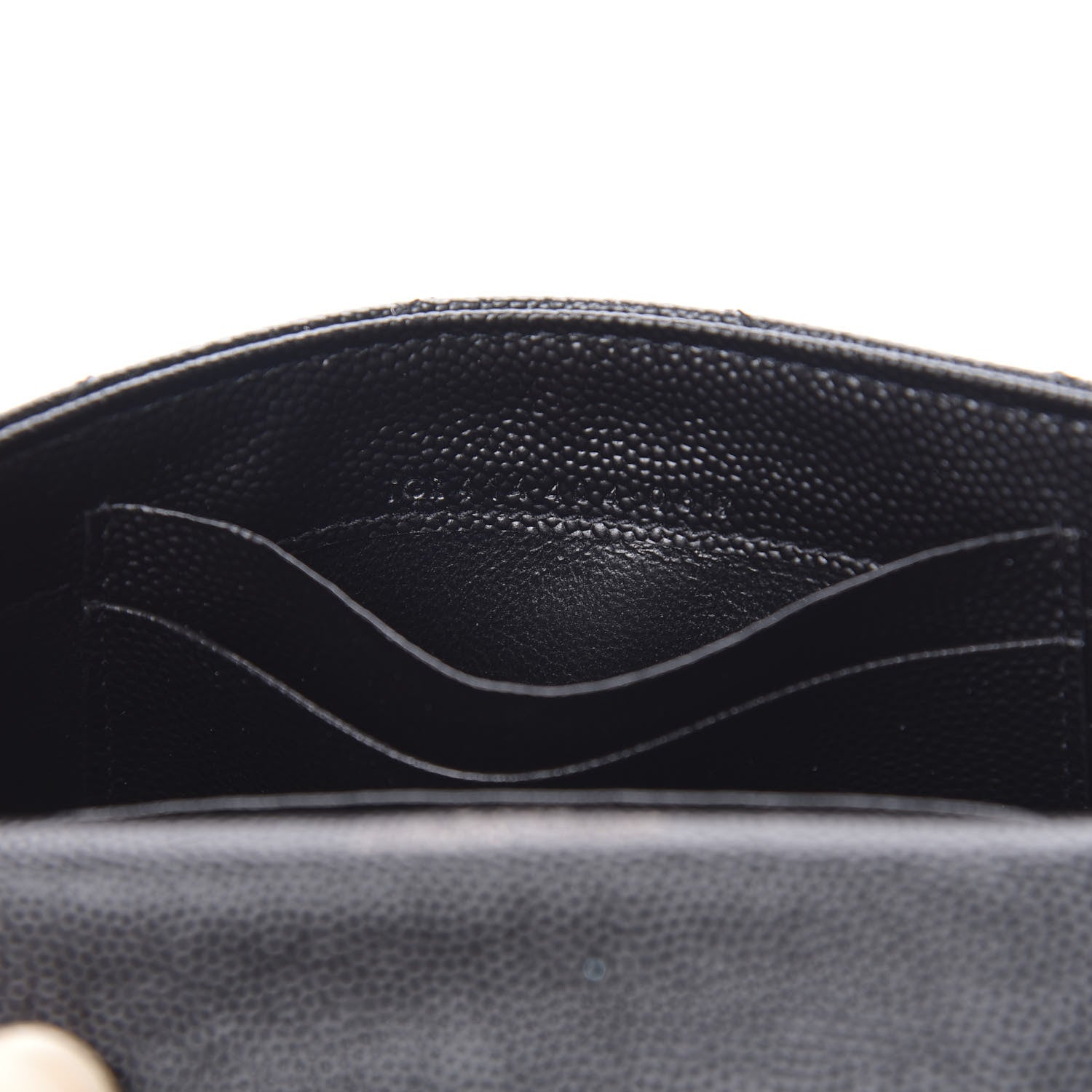 Saint Laurent Grain De Poudre Matelasse Chevron Small Monogram Envelope Wallet Black 7 of 8