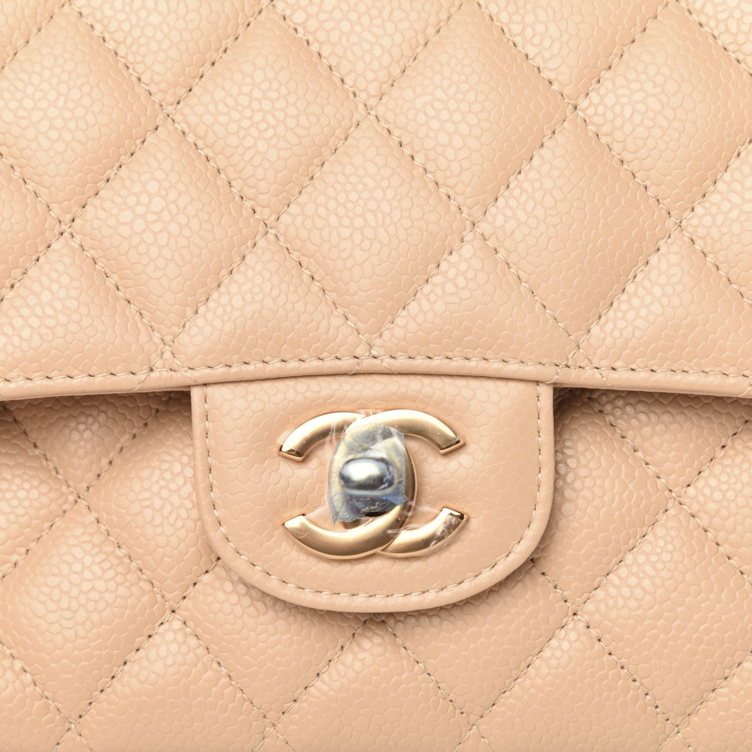 Chanel Caviar Quilted Medium Double Flap Beige 10 of 10
