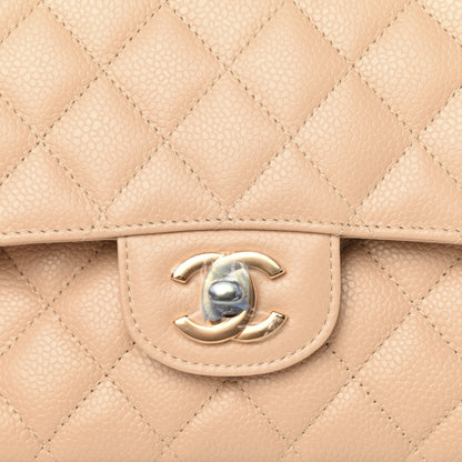 Chanel Caviar Quilted Medium Double Flap Beige 10 of 10