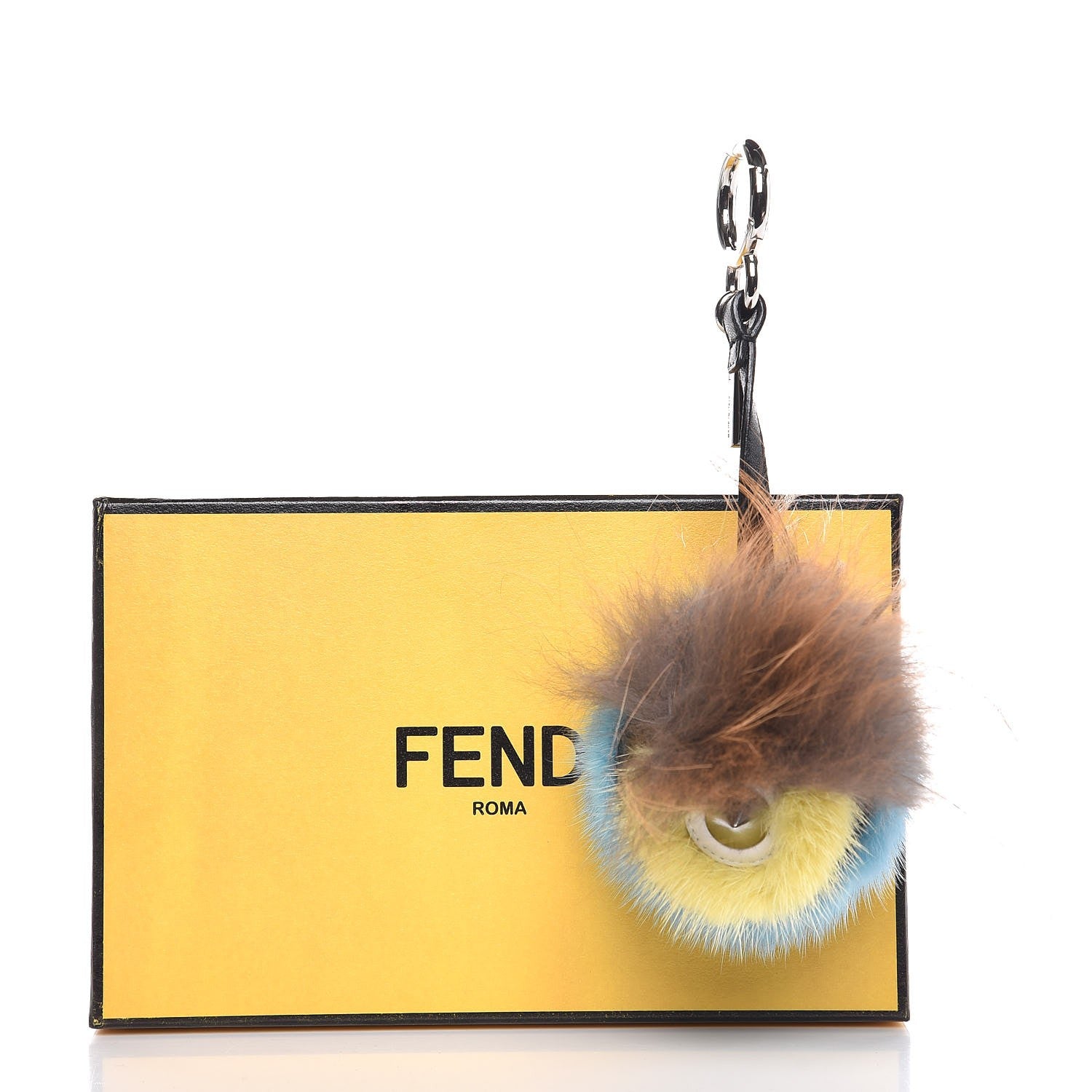 Fendi Mink Fox Fur QuTweet Softweet Bag Bug Charm Azzurro 4 of 4