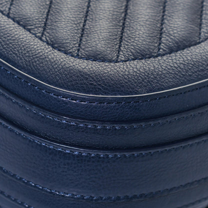 Chanel Calfskin Chevron Quilted Messenger Flap Navy 12 of 20