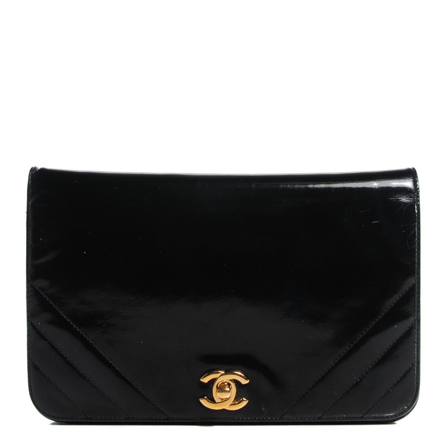 Patent Small Single Flap Black