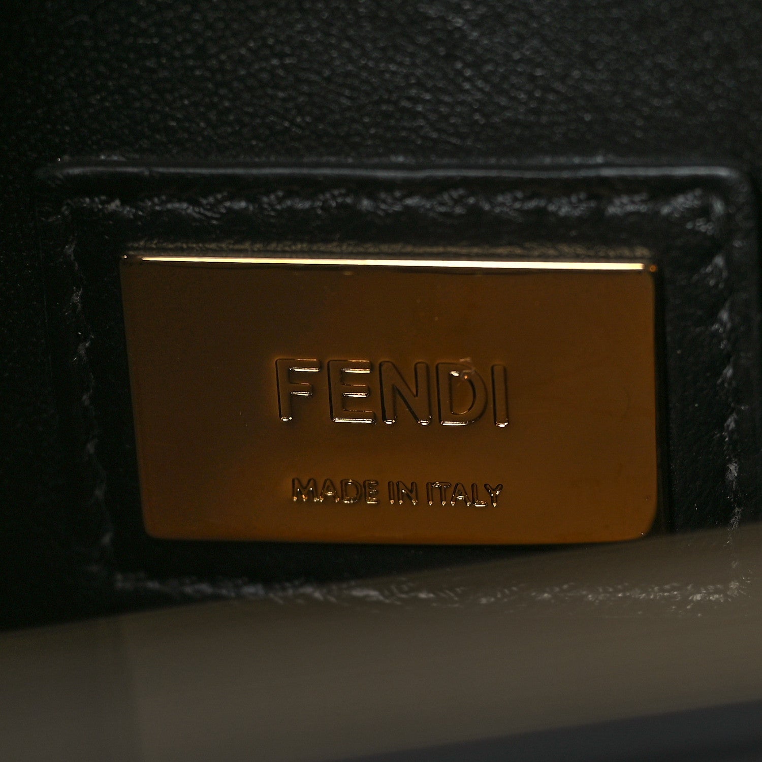 Fendi Vitello Seta Shiny Nappa Medium Peekaboo Iconic Satchel Black 6 of 10