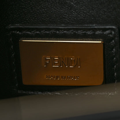 Fendi Vitello Seta Shiny Nappa Medium Peekaboo Iconic Satchel Black 6 of 10