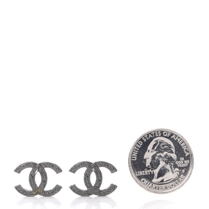 Chanel Ruthenium Crystal CC Earrings 2 of 4