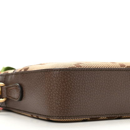 Gucci Monogram Jumbo GG Textured Dollar Calfskin Web Messenger Shoulder Bag Camel Ebony New Acero 8 of 10