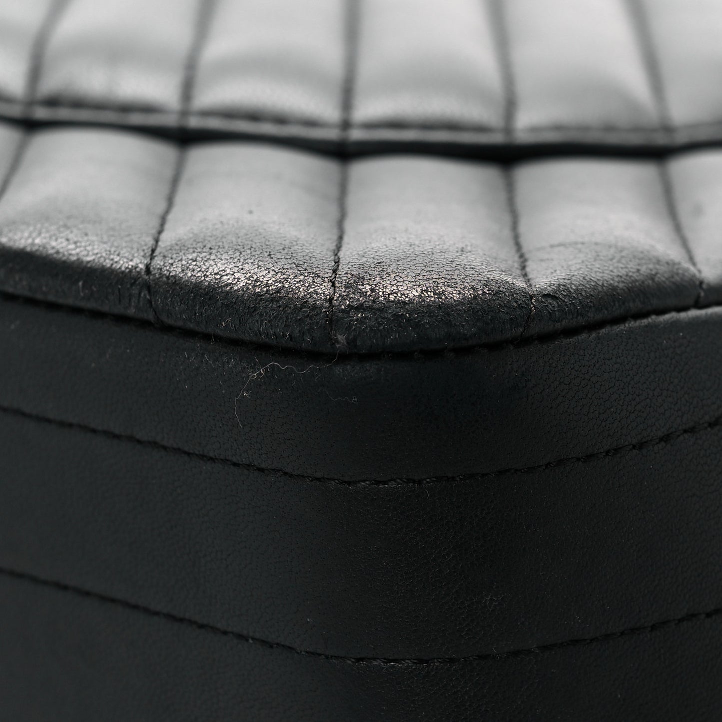 Lambskin Chevron Quilted Jumbo Double Flap Black