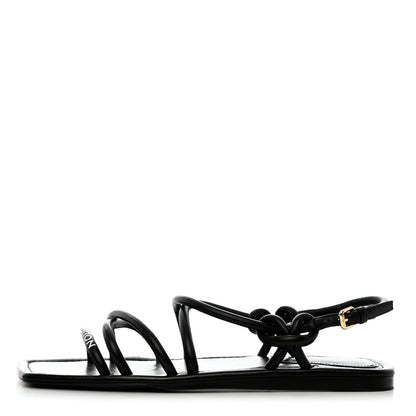 Louis Vuitton Lambskin Nova Flat Sandals 38.5 Black 1 of 8