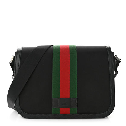 Gucci Techno Canvas Web Flap Messenger Bag Black 1 of 10
