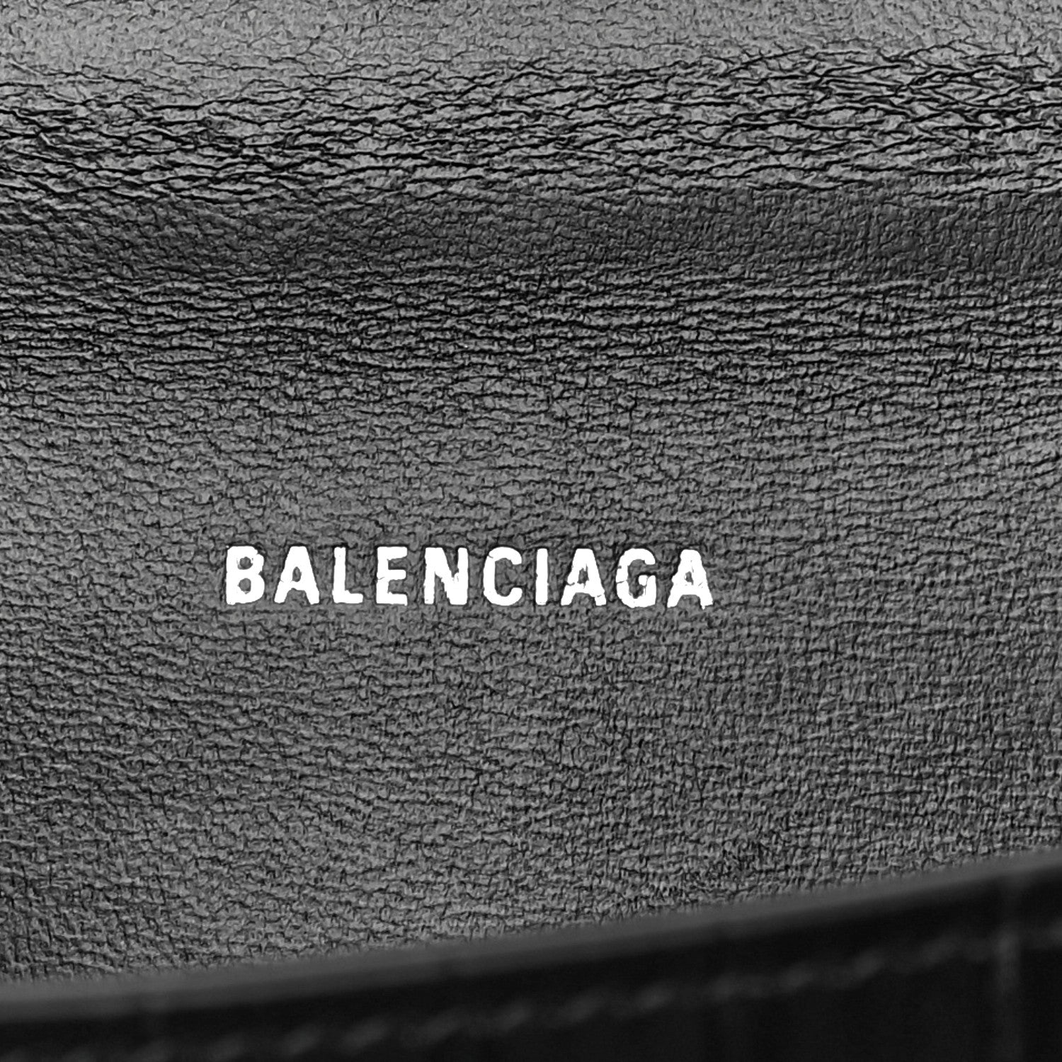 Balenciaga Shiny Calfskin Monochrome Crocodile Embossed Hourglass Top Handle Bag XS Black 6 of 9