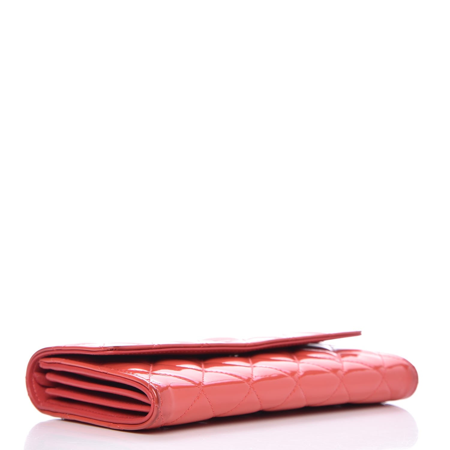 Chanel Patent Calfskin Quilted Large Flap Wallet Dark Pink 4 of 15
