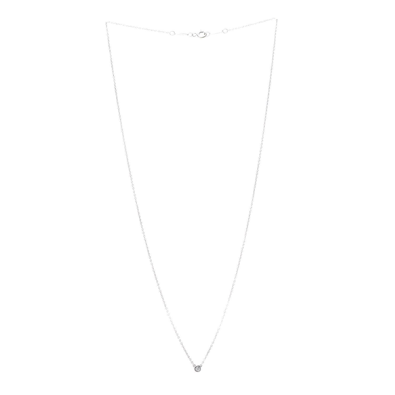 Tiffany Sterling Silver Diamond .05ct Elsa Peretti Diamonds by the Yard Pendant Necklace 3 of 8