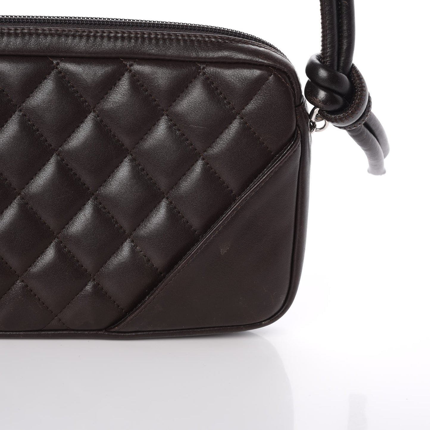 Calfskin Quilted Cambon Pochette Brown
