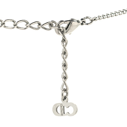 Christian Dior Crystal Metal Logo Necklace Silver 4 of 4