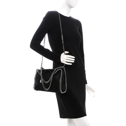Stella McCartney Shaggy Deer Mini Falabella Fold Over Tote Black 2 of 8