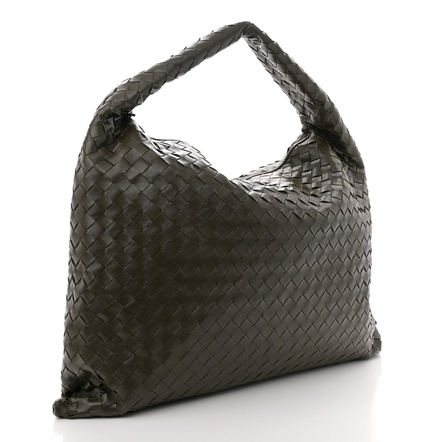 Calfskin Intrecciato Large Hop Kaki